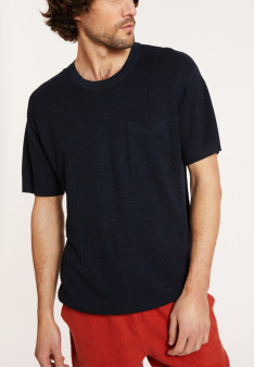 Flamed linen loose fitting t-shirt - Deon