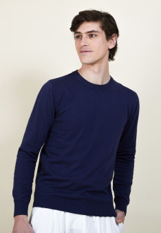 Pull col rond en coton - Balboa 6851 maquis - 83 Kaki