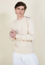 Cotton button shoulder sweater - Bonze