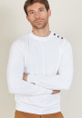 Pull col rond en coton - Bonze 6843 azur - 06 Bleu moyen