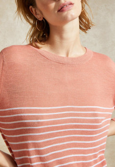 Long sleeve striped linen T-shirt - Tanguy