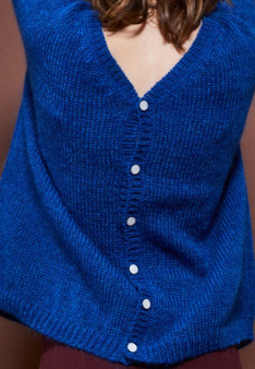 Pull col V avant et arrière en mohair - Simon