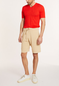 Short en coton brossé - Drey 8020 ficelle - 12 Beige clair
