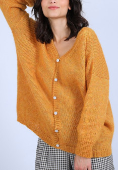 Pull col V avant et arrière en mohair - Simon