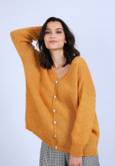 Pull col V avant et arrière en mohair - Simon