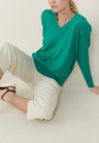 Pull emmanchures marteau en lin cachemire - Bailen