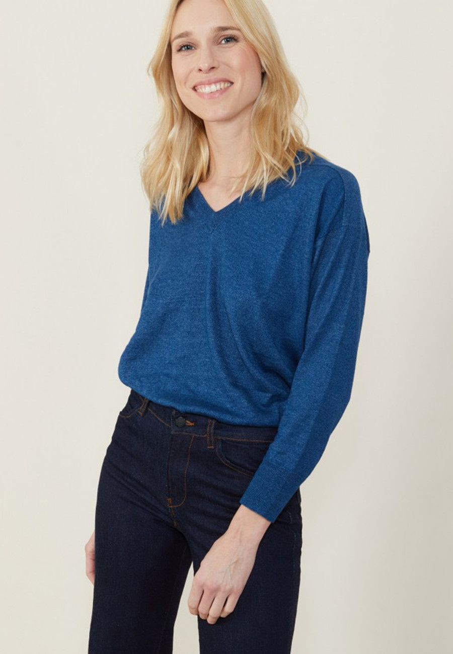 Linen cashmere hammer armholes sweater - Bailen Linen cashmere hammer armholes sweater - Bailen