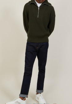 Large organic cotton trucker neck sweater - Bill