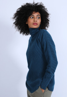 Pull col montant en laine & alpaga - Syllia