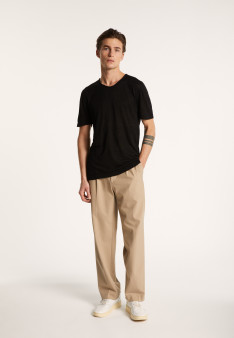 T-shirt col rond en lin flammé - Boséa 6851 maquis - 83 Kaki
