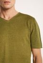 T-shirt col V en lin flammé - Bobélia 6810 noir - 01 Noir