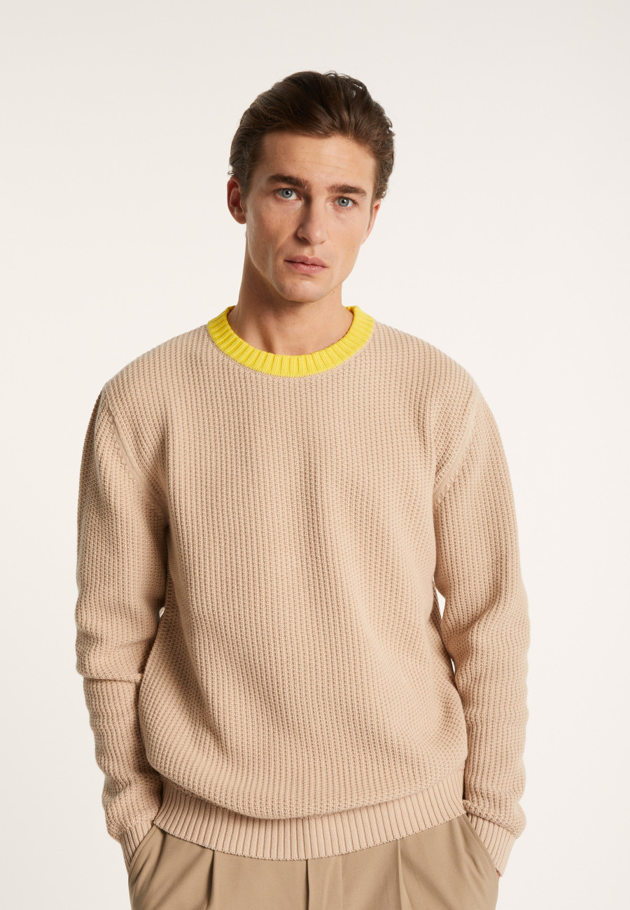 Two-tone sweater in large organic cotton - Pacome Two-tone sweater in large organic cotton - Pacome