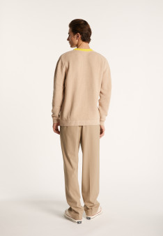 Two-tone sweater in large organic cotton - Pacome