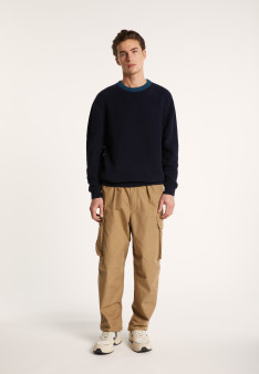 Two-tone sweater in large organic cotton - Pacome