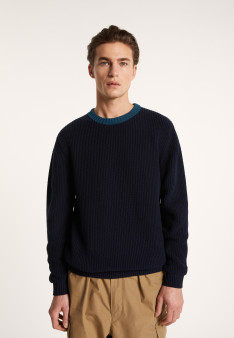Two-tone sweater in large organic cotton - Pacome