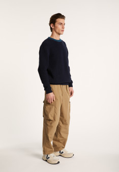 Two-tone sweater in large organic cotton - Pacome