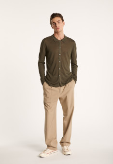 Slub linen button-down shirt - Blason