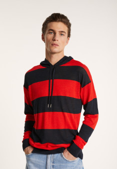 Two-tone hoodie in slub linen - Philip