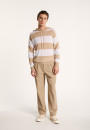 Hoodie bicolore en lin flammé - Philip 7340 sahara/blanc - 13 Beige moyen