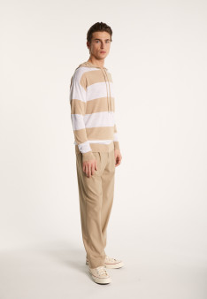 Two-tone hoodie in slub linen - Philip