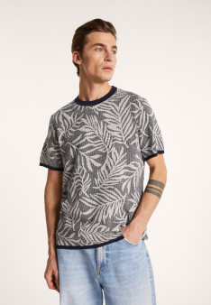 T-shirt col rond à motifs - Isham