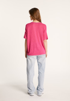 Short-sleeved cotton and linen cardigan - Laura