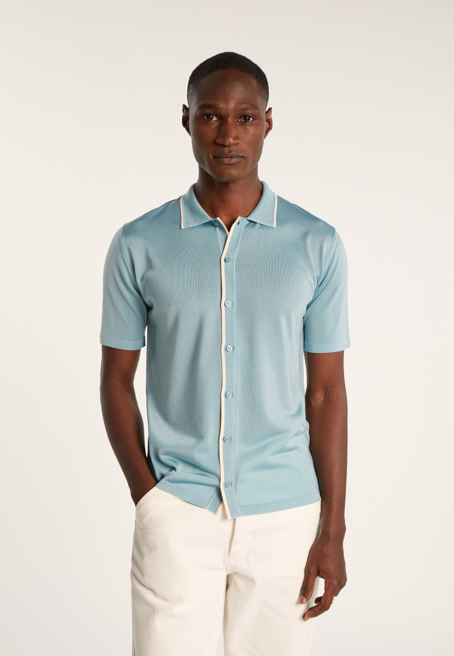 Short-sleeved shirt in Fil Lumière - Roman Short-sleeved shirt in Fil Lumière - Roman
