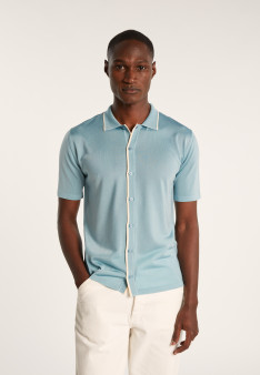 Short-sleeved shirt in Fil Lumière - Roman