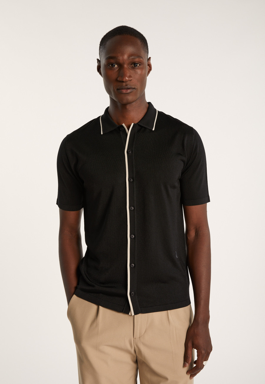 Short-sleeved shirt in Fil Lumière - Roman Short-sleeved shirt in Fil Lumière - Roman