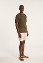 Slub linen t-shirt with Tunisian collar - Baraka