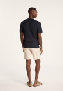 T-shirt col tunisien en lin flammé - Baraka 7212 fusain - 83 Kaki