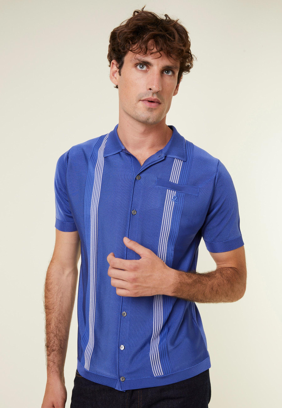 Chemise rayé manches courtes en Fil Lumière - Fabio Chemise rayé manches courtes en Fil Lumière - Fabio
