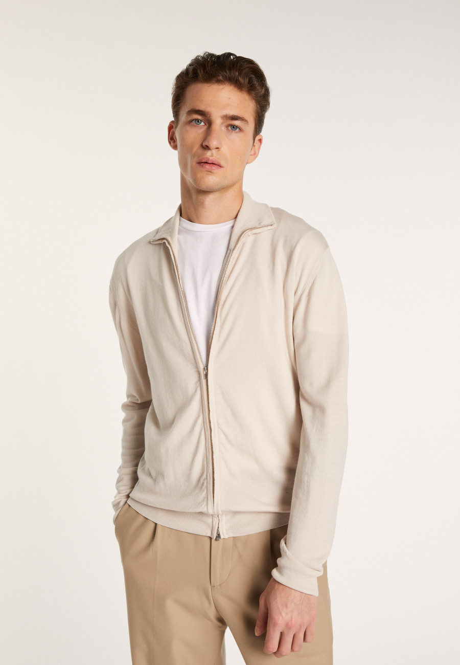 Gilet col montant zippé en laine mérinos - Liacre Gilet col montant zippé en laine mérinos - Liacre