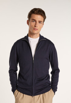 Gilet col montant zippé en laine mérinos - Liacre 6440