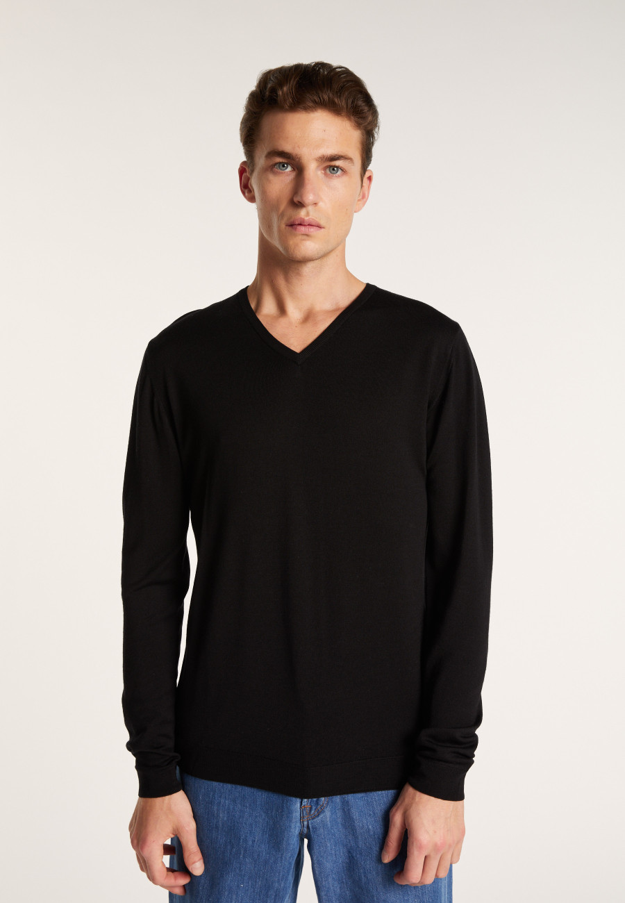Pull col V en laine et soie - Lessie Pull col V en laine et soie - Lessie