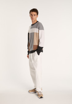 Pull motifs géométriques en cachemire - Lima 7124 ombre - 10 Gris foncé 