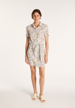 Robe chemise en crêpe de soie Maison Montagut x Maison Martin Morel - Jade 6574 multico - 86 Multicolore