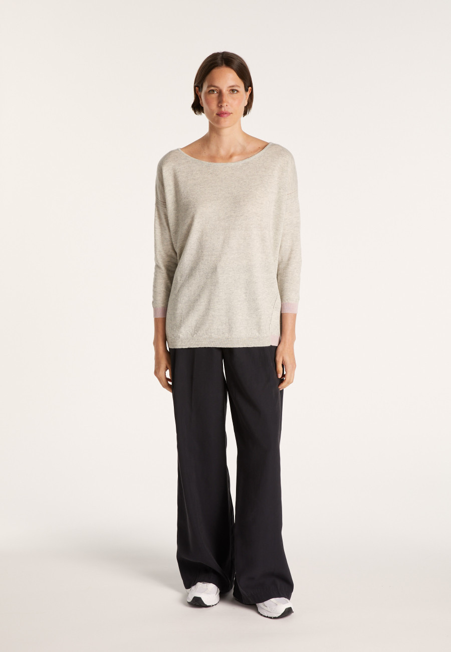 Pull col bateau en cachemire et lin - Jacotte Pull col bateau en cachemire et lin - Jacotte
