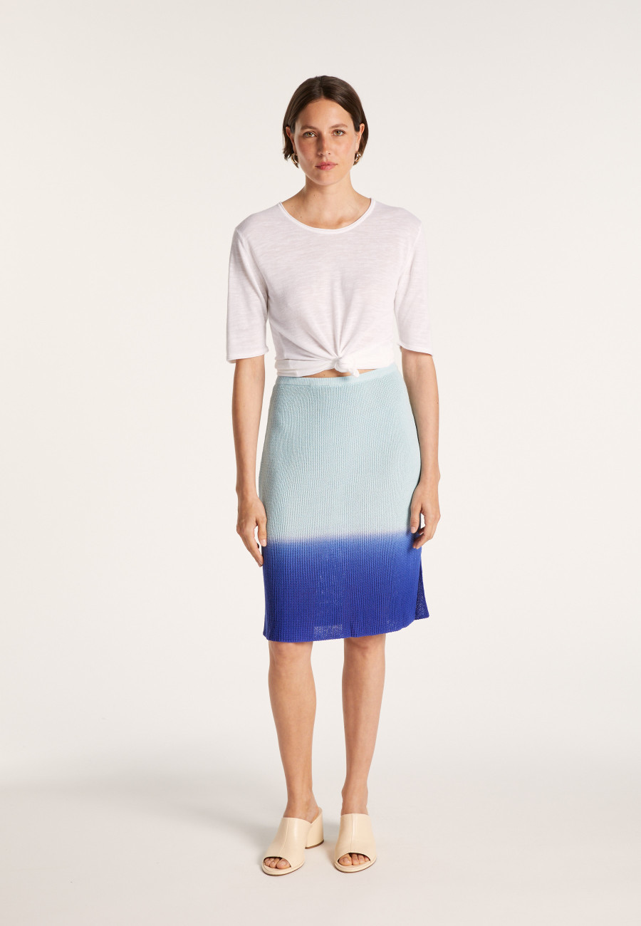Jupe droite en viscose lin - Corail 6929 altitude - 06 Bleu moyen Jupe droite en viscose lin - Corail 6929 altitude - 06 Bleu moyen