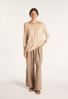 Pull col large en cachemire et lin - Jacotte