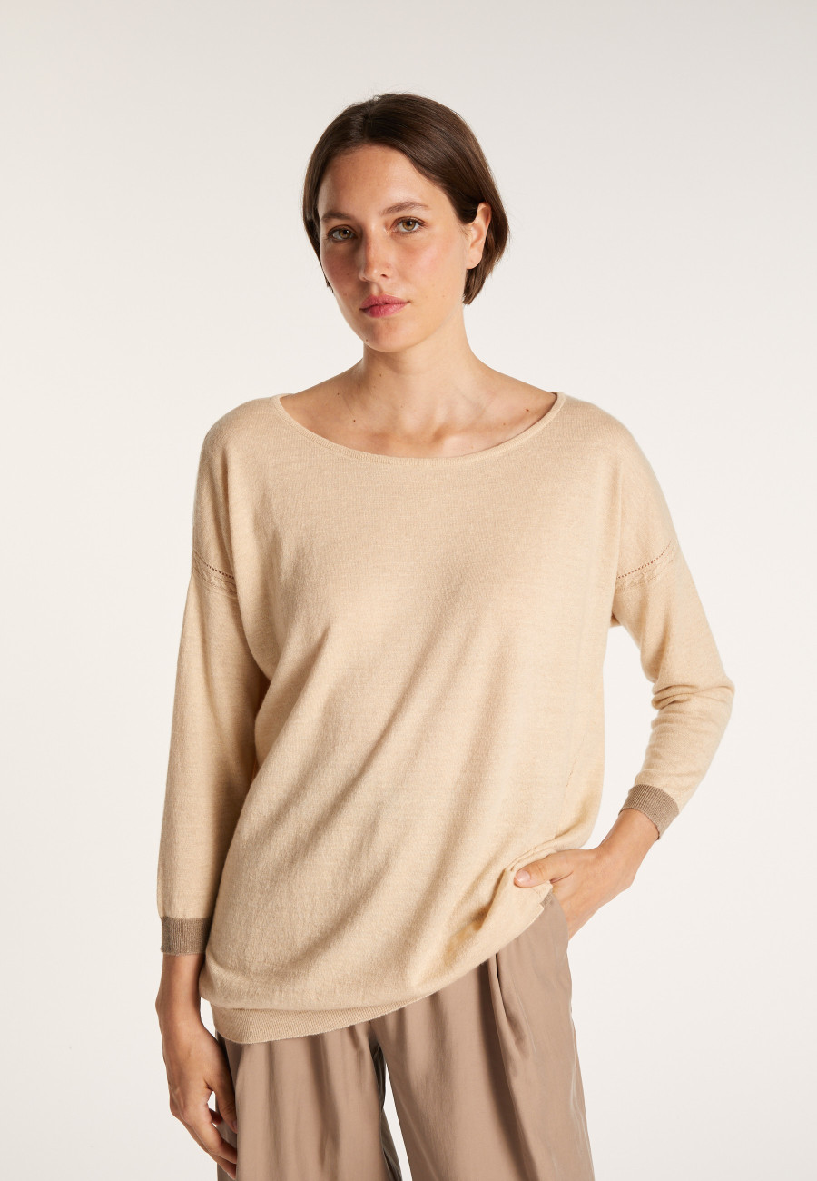 Pull col large en cachemire et lin - Jacotte Pull col large en cachemire et lin - Jacotte