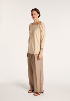 Pull col large en cachemire et lin - Jacotte