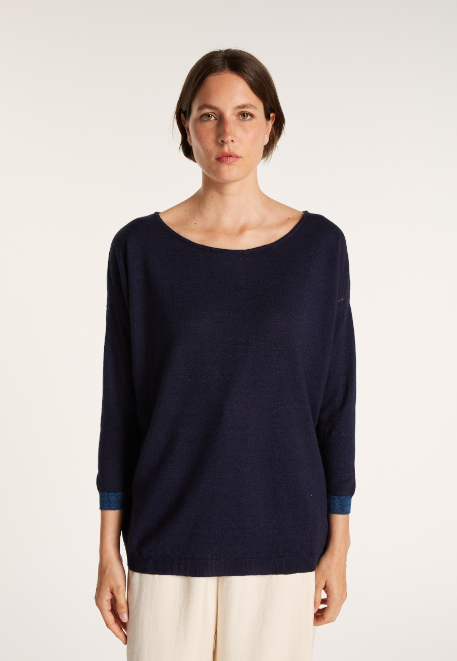 Pull col bateau en cachemire et lin - Jacotte Pull col bateau en cachemire et lin - Jacotte