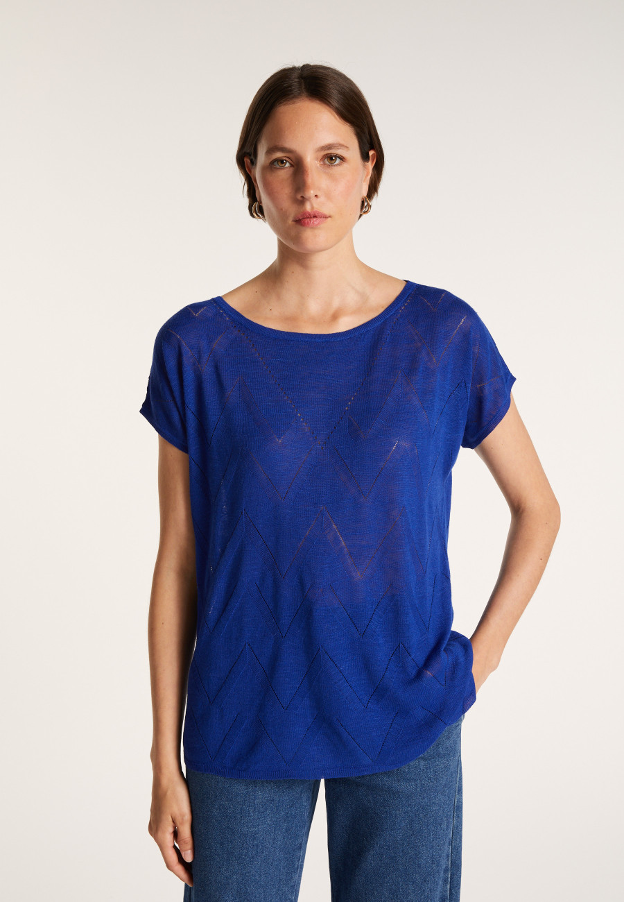 Long T-shirt en lin flammé - Coline 6800 blanc - 02 Blanc Long T-shirt en lin flammé - Coline 6800 blanc - 02 Blanc