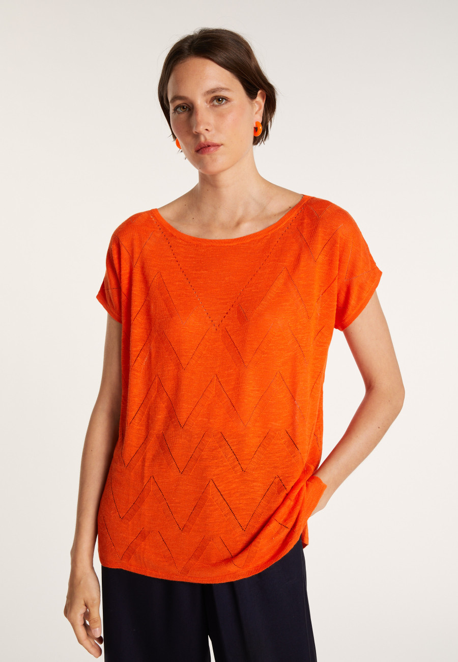 Long T-shirt en lin flammé - Coline 6800 blanc - 02 Blanc Long T-shirt en lin flammé - Coline 6800 blanc - 02 Blanc