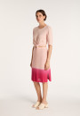 Jupe droite en viscose lin - Corail 6929 altitude - 06 Bleu moyen