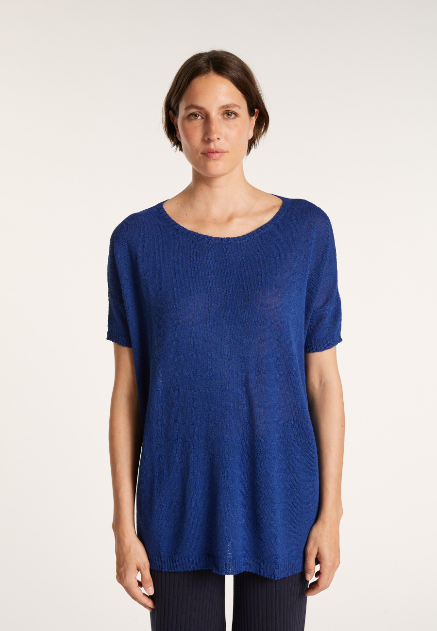 T-shirt col rond en viscose crepe - Bibiche 6883 flamine - 15 Orange T-shirt col rond en viscose crepe - Bibiche 6883 flamine - 15 Orange