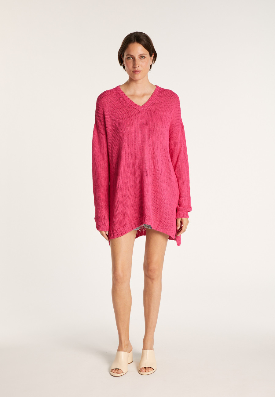 Large chunky knit v-neck sweater - Balata Large chunky knit v-neck sweater - Balata