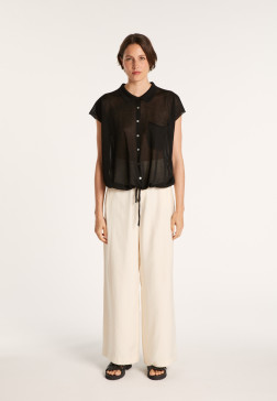 Chemise manches courtes effet irrisé - Nathalie 7201 sahara - 12 Beige clair