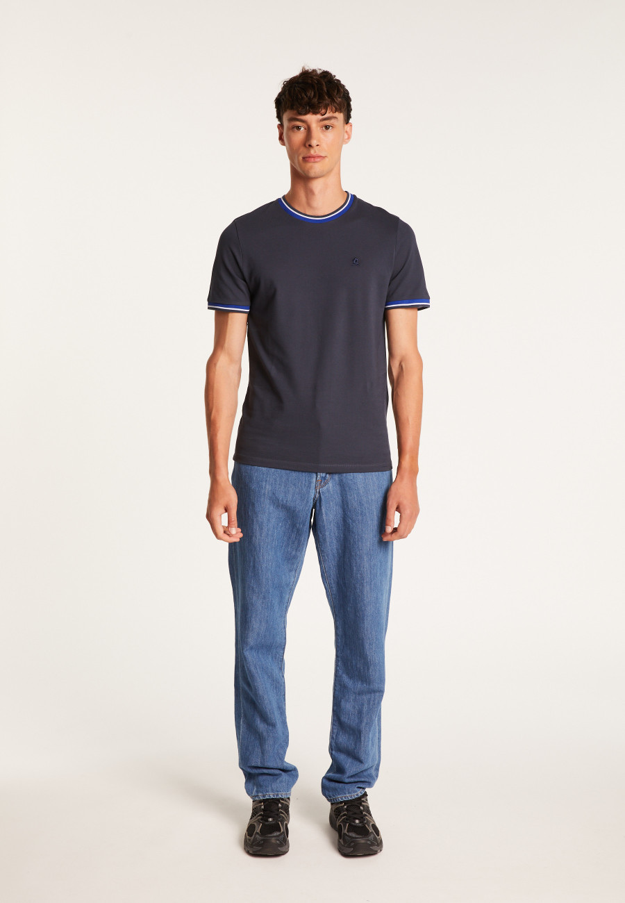 Tri-color pique cotton t-shirt - Duc Tri-color pique cotton t-shirt - Duc